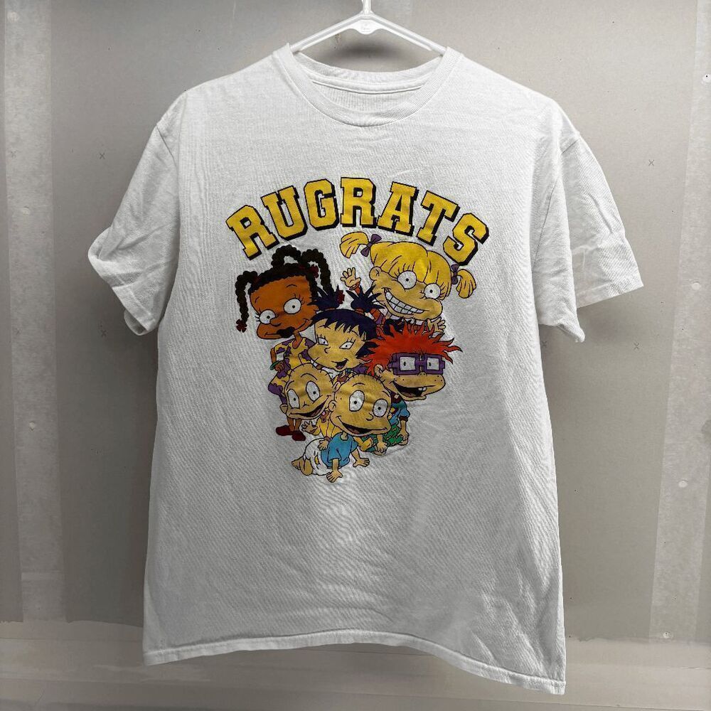 Vintage 90s y2k Nickelodeon Delta Youth XL Shirt White Rugrats Hey Arnold Rocko